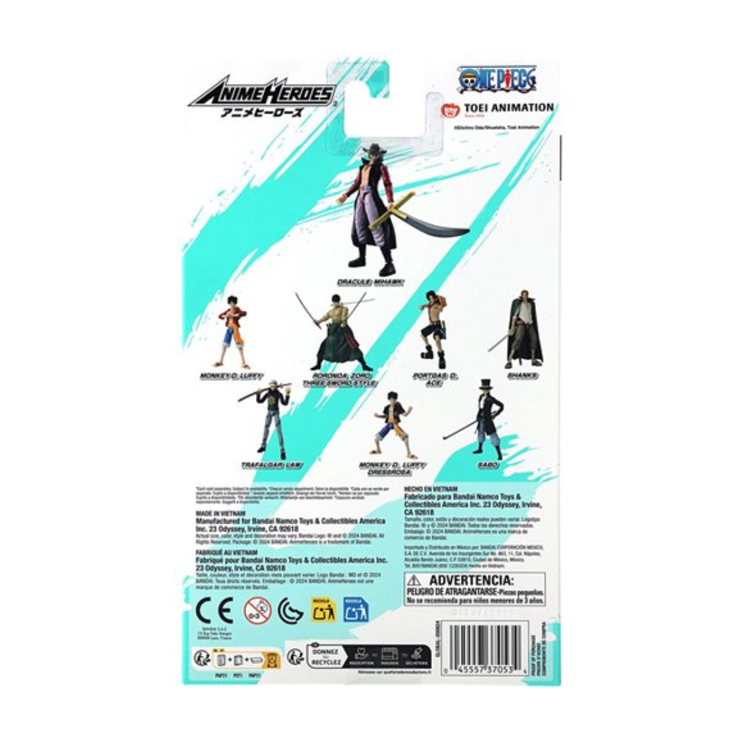 BANDAI NAMCO One Piece Anime Heroes Dracule Mihawk Action Figure
